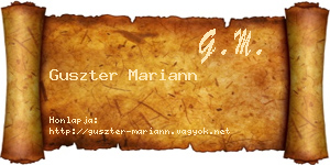 Guszter Mariann névjegykártya