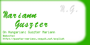 mariann guszter business card